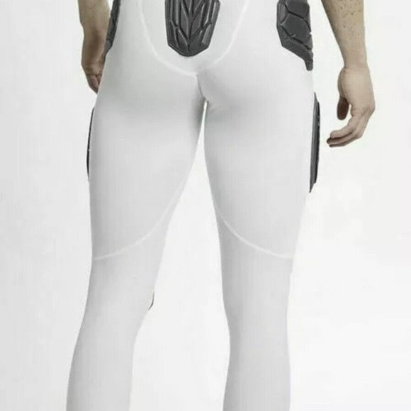 Nike Pro Hyperstrong Padded Hard Plate Football 3/4 Tight Pants AO6231-100 - Picture 5 of 9